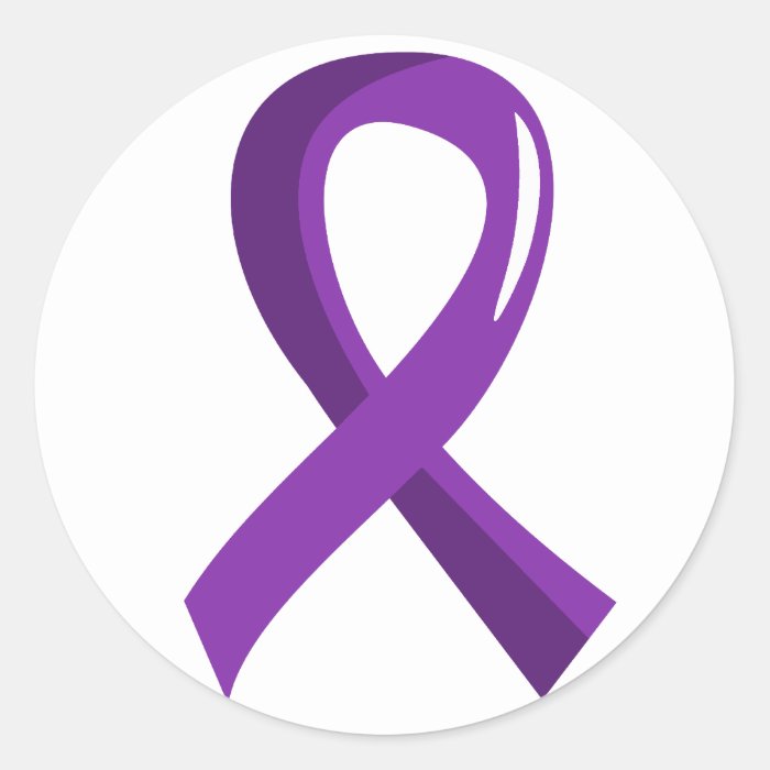 Pancreatic Cancer Purple Ribbon 3 Round Sticker
