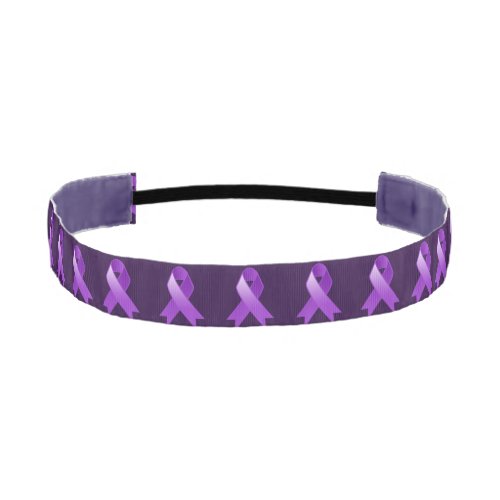 Pancreatic Cancer Purple Ribbon Athletic Headband