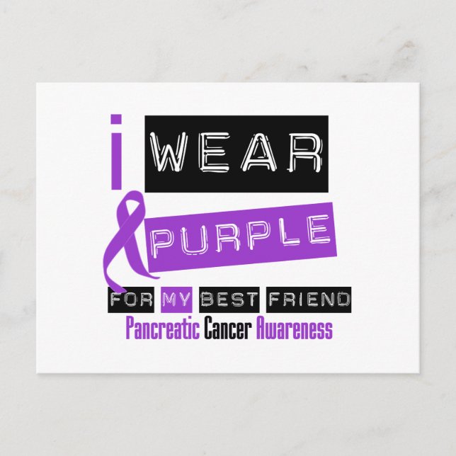 Pancreatic Cancer Purple Ribbon For My Best Friend Postcard (Front)