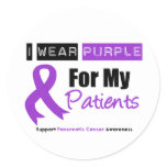Pancreatic Cancer Purple Ribbon For My Patients Classic Round Sticker