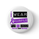 Pancreatic Cancer Purple Ribbon For My Uncle Pinback Button