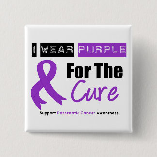 Pancreatic Cancer Purple Ribbon For The CURE Pinback Button