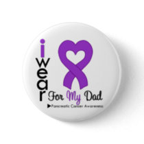 Pancreatic Cancer Purple Ribbon Support Dad Button