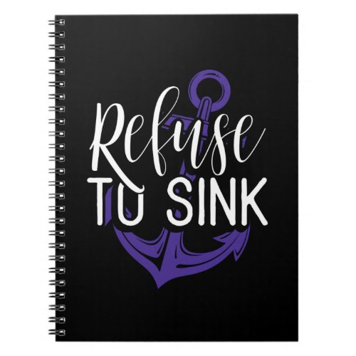 Pancreatic Cancer Refuse To Sink Purple Awareness Notebook