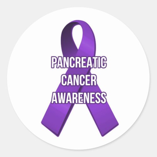 Pancreatic Cancer Ribbon Awareness Sticker