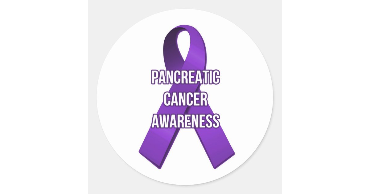  Pancreatic Cancer Ribbon, Purple, Printed Vinyl Decal