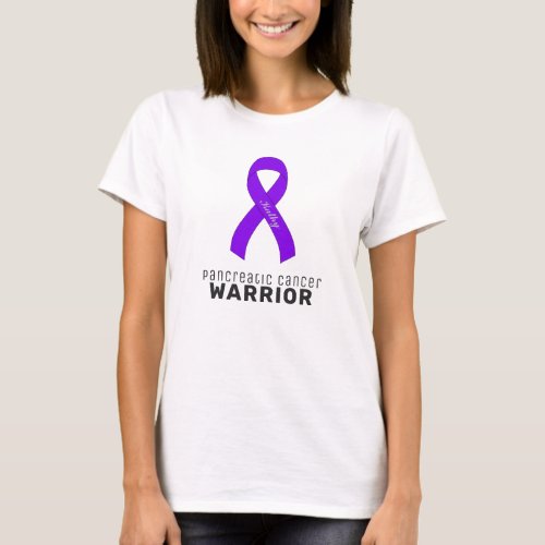 Pancreatic Cancer Ribbon White T_Shirt
