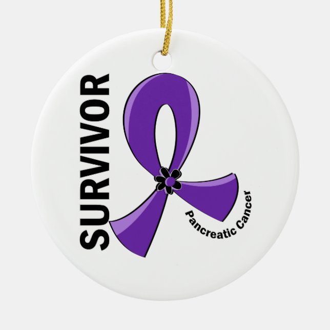 Pancreatic Cancer Survivor 12 Ceramic Ornament (Front)