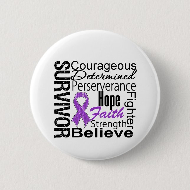 Pancreatic Cancer Survivor Collage Button (Front)