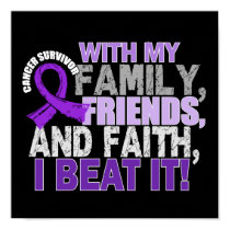 Pancreatic Cancer Survivor Family Friends Faith Poster