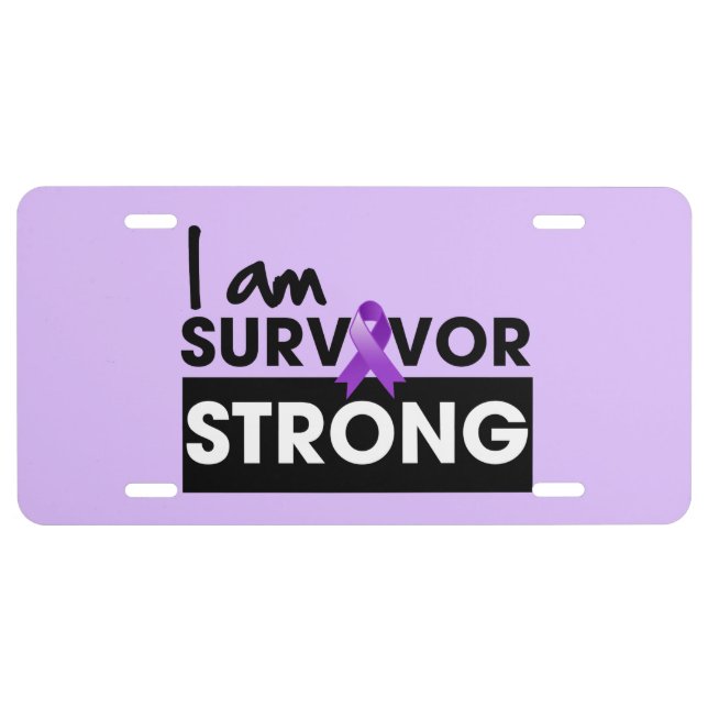Pancreatic Cancer Survivor Strong License Plate (Front)