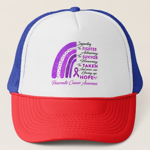Pancreatic Cancer Warrior Supporting Fighter Trucker Hat