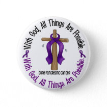 Pancreatic Cancer WITH GOD CROSS 1 Pinback Button