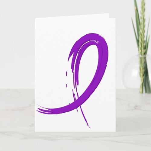 Pancreatic Cancers Purple Ribbon A4 Card