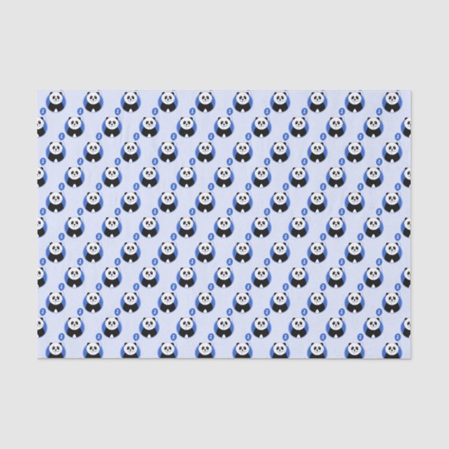 Panda 1 year old blue tissue paper (Front)