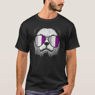 Panda Ace Flag Sunglasses Asexual Pride Cool Anima T-Shirt