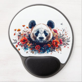 Panda Amongst Flowers Gel Mouse Pad