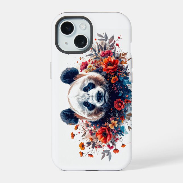 Panda Amongst Flowers Iphone Case (Back)