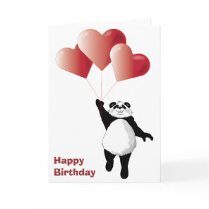 Panda and Balloons Birthday Card