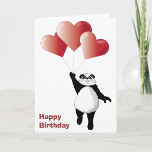 Panda and Balloons Birthday Card
