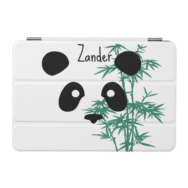 "Panda and Bamboo" Customizable iPad Mini Cover (Horizontal)