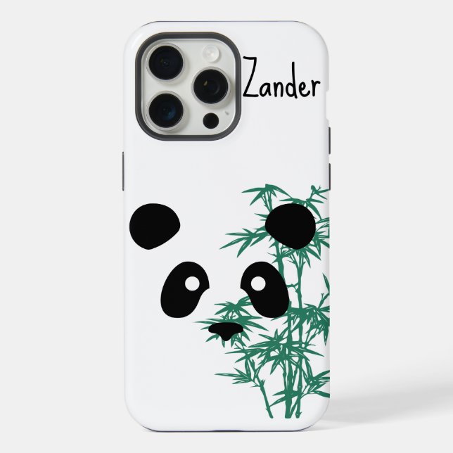 "Panda and Bamboo" Customizable Iphone Case (Back)