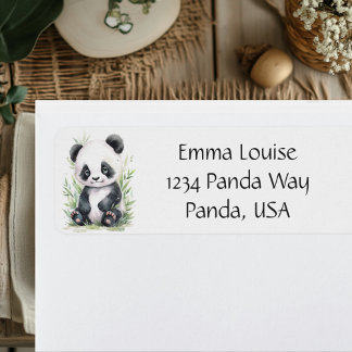 Panda and Bamboo Envelope Label