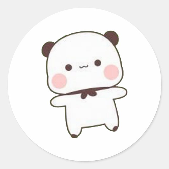 Panda And Brownie Bear Couple  Classic Round Sticker (Front)