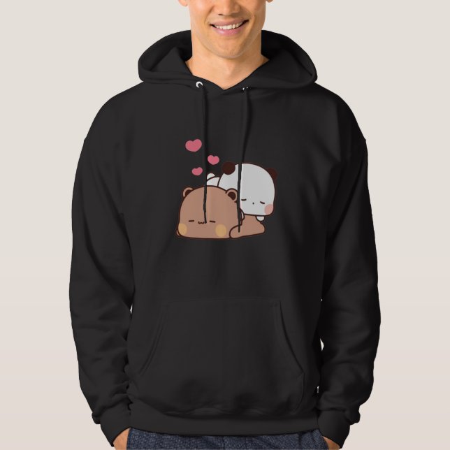 Panda And Brownie Bear Couple  Hoodie (Front)