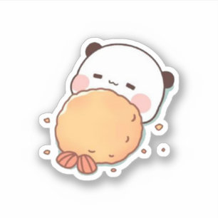 Panda And Brownie Bear Couple Sticker