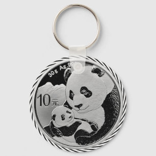 PANDA AND CUB COIN KEYCHAIN