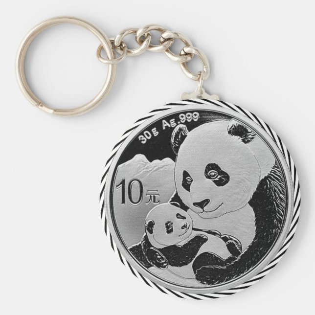 PANDA AND CUB COIN KEYCHAIN (Front)
