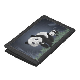 Panda and Cub from China Tri-fold Wallet