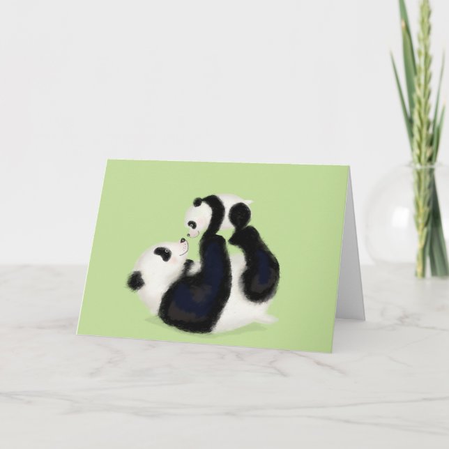 Panda and cub Mother's Day card (Front)