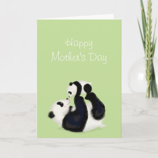 Panda and cub Mother's Day card (Front)