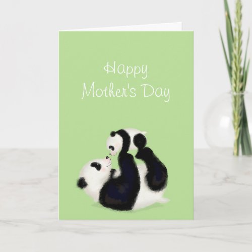 Panda and cub Mothers Day card