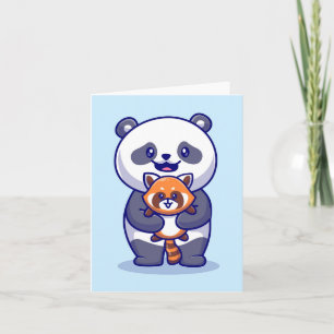 Panda and Fox Card