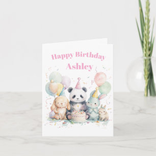 Panda and friends birthday card