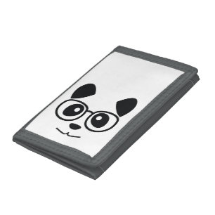 Panda And Glasses Tri-fold Wallet