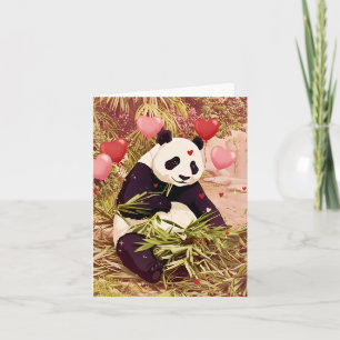 Panda and hearts Valentine's Day card