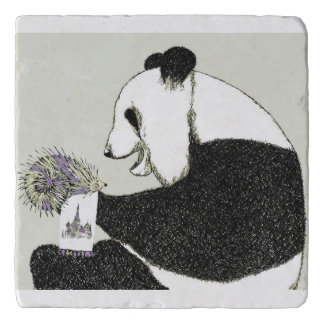 Panda and Hedgehog Trivet