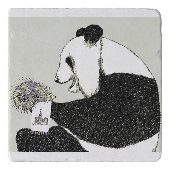 Panda and Hedgehog Trivet (Front)