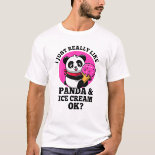 Panda And Ice Cream Summer I Just Really Like Pand T-Shirt