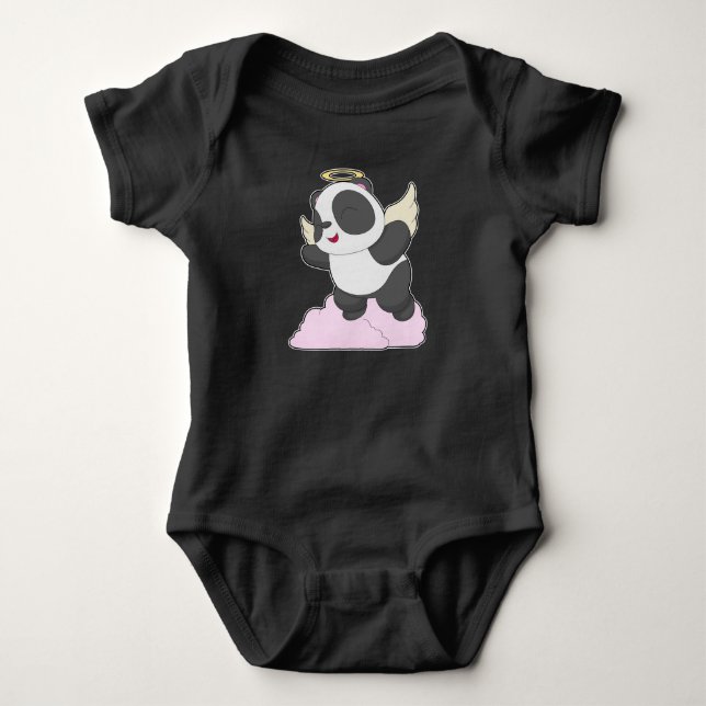 Panda Angel Angel wings Baby Bodysuit (Front)