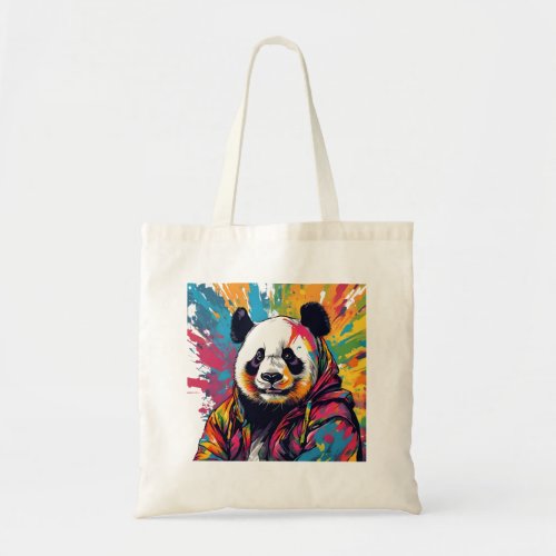Panda Animal Lover Street Art Graffiti Style Tote Bag