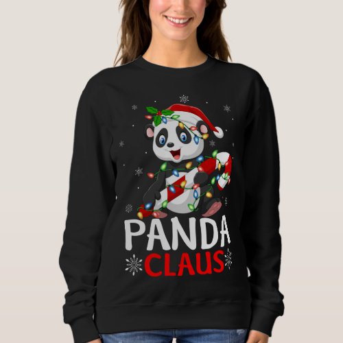 Panda Animal Lover Xmas Funny Panda Claus Christma Sweatshirt