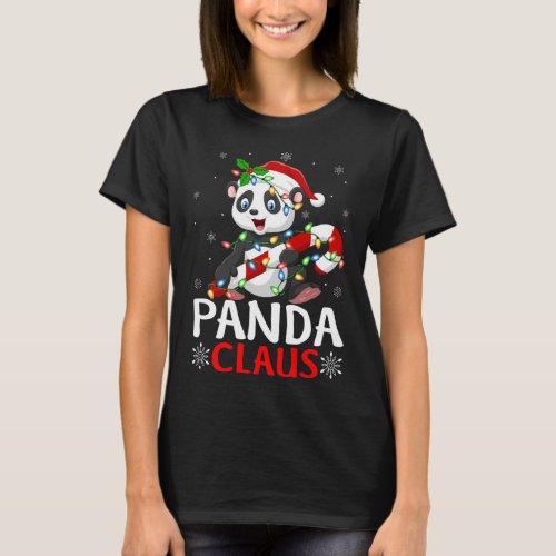 Panda Animal Lover Xmas Funny Panda Claus Christma T_Shirt