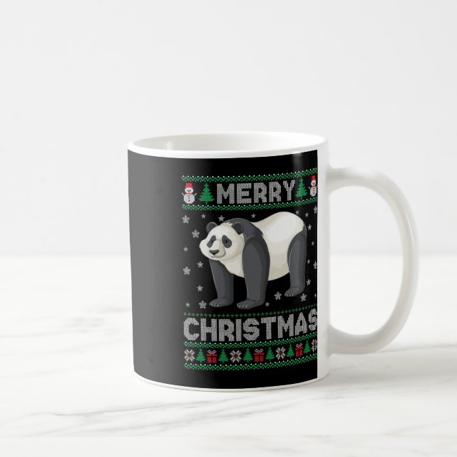Panda Animal Men Women Kids Ugly Christmas Sweater Coffee Mug (Right)