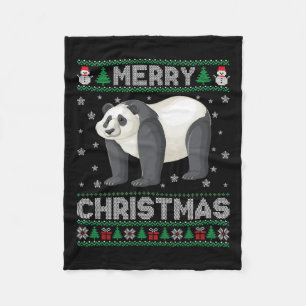 Panda Animal Men Women Kids Ugly Christmas Sweater Fleece Blanket