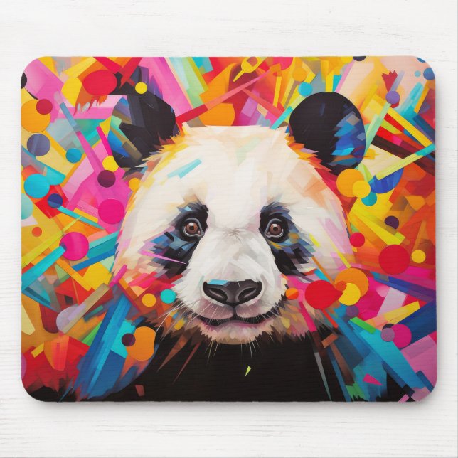 Panda Animal Portrait Colorful Painting Mouse Pad (Front)